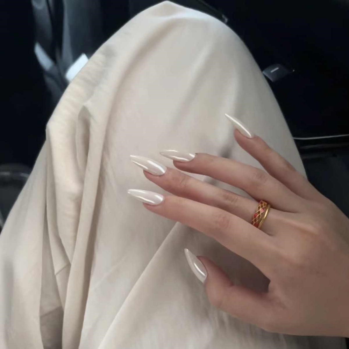 Glossy White Stiletto