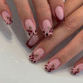 Cherry Leopard French Tip