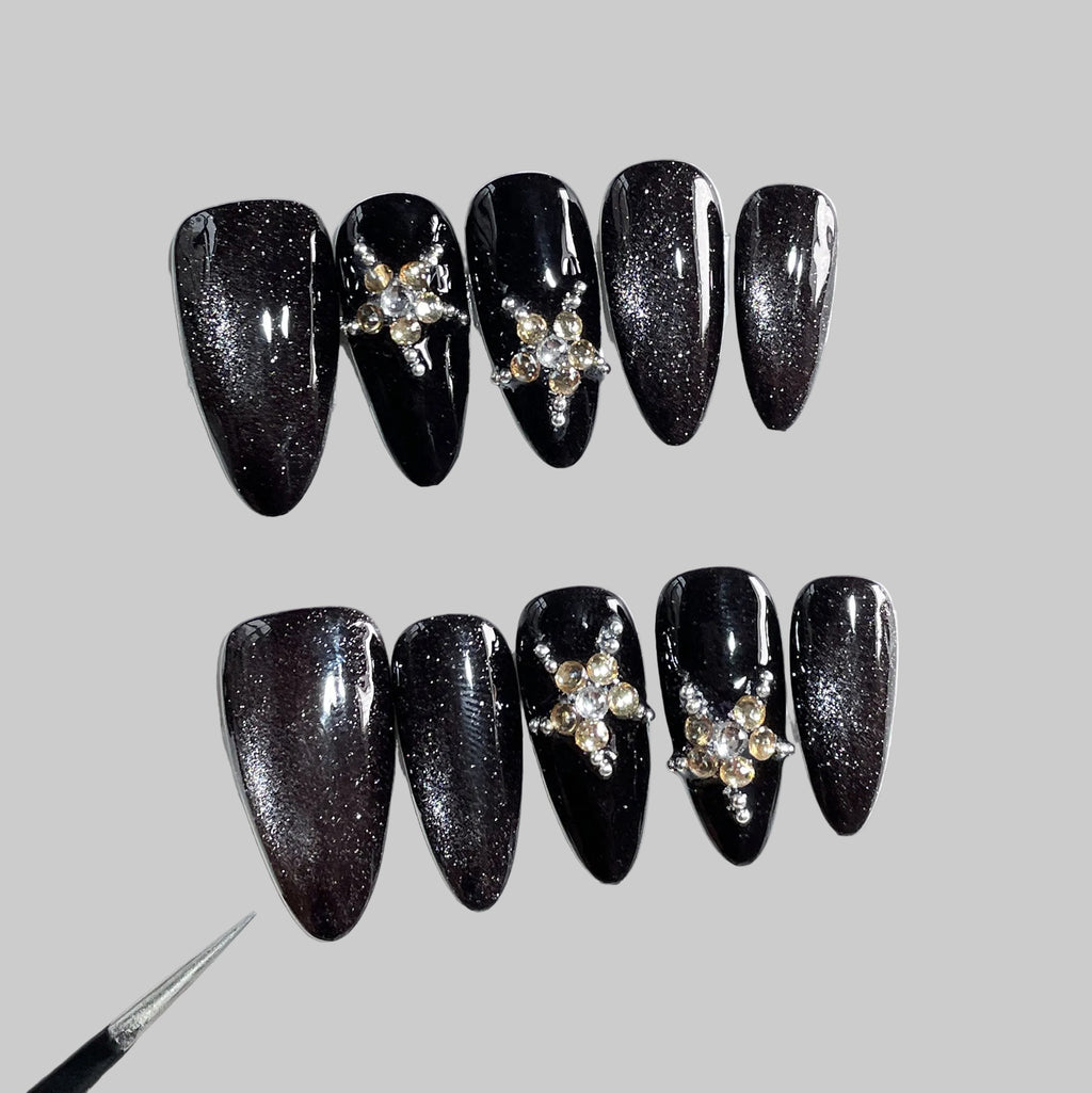Black Glitter Star
