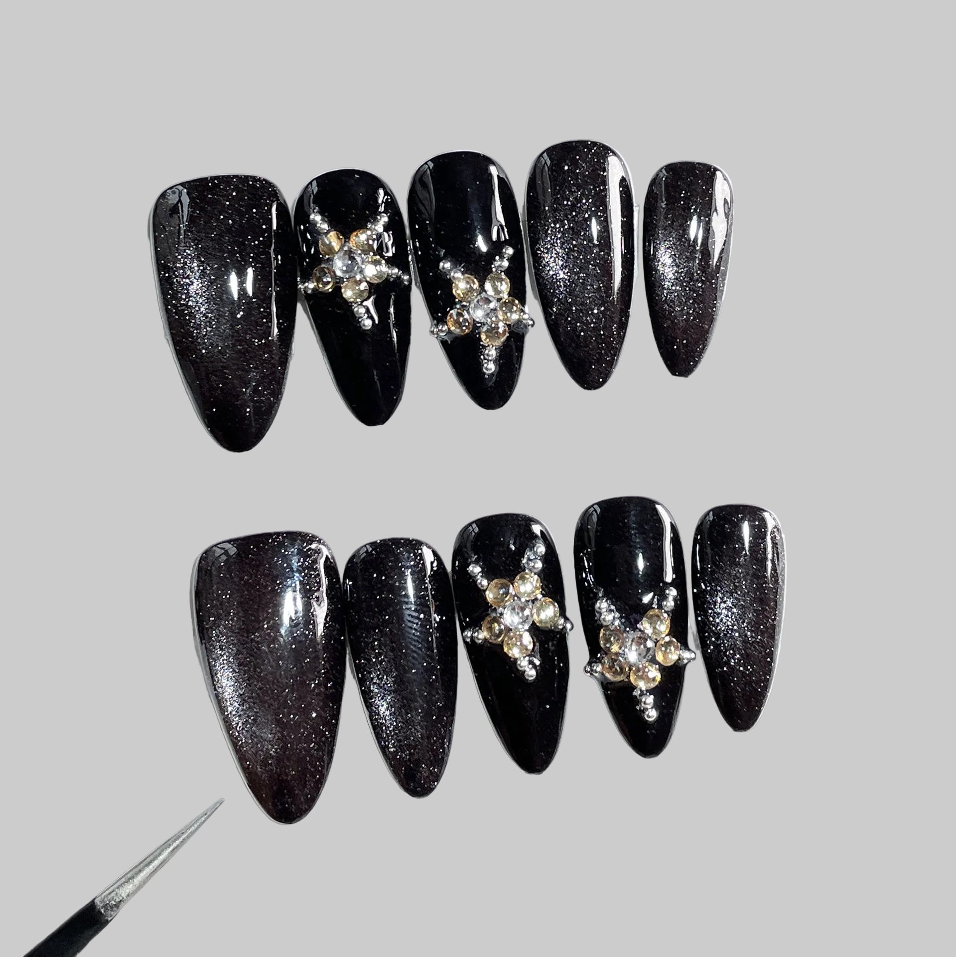 Black Glitter Star