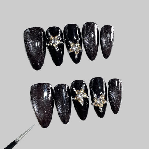 Black Glitter Star