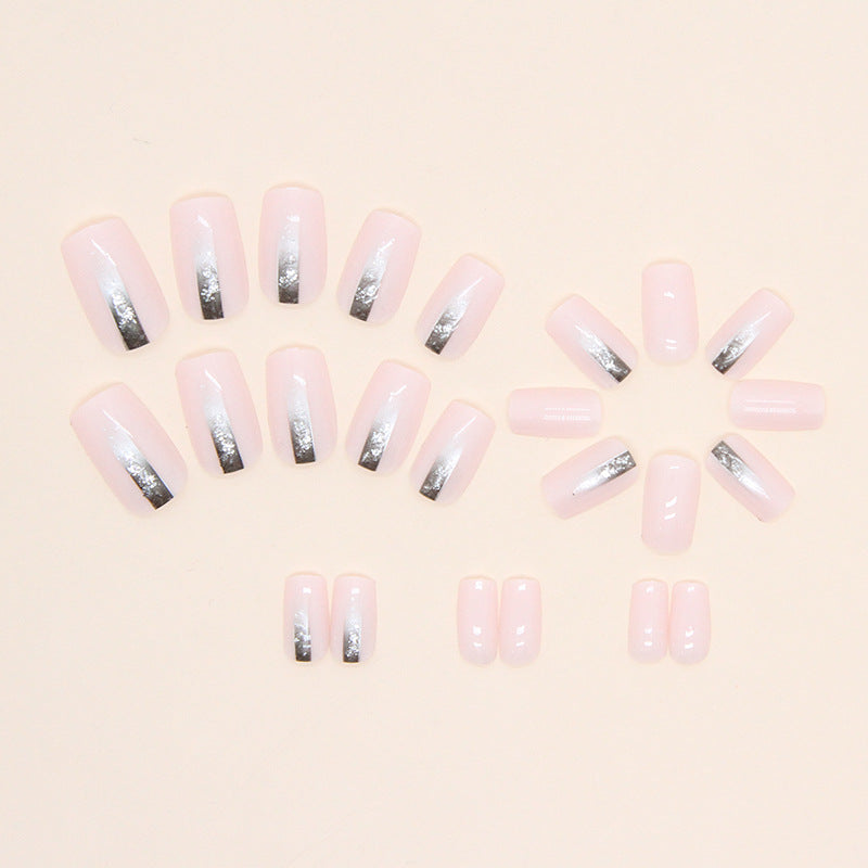 Milky Pink Silver Glitter