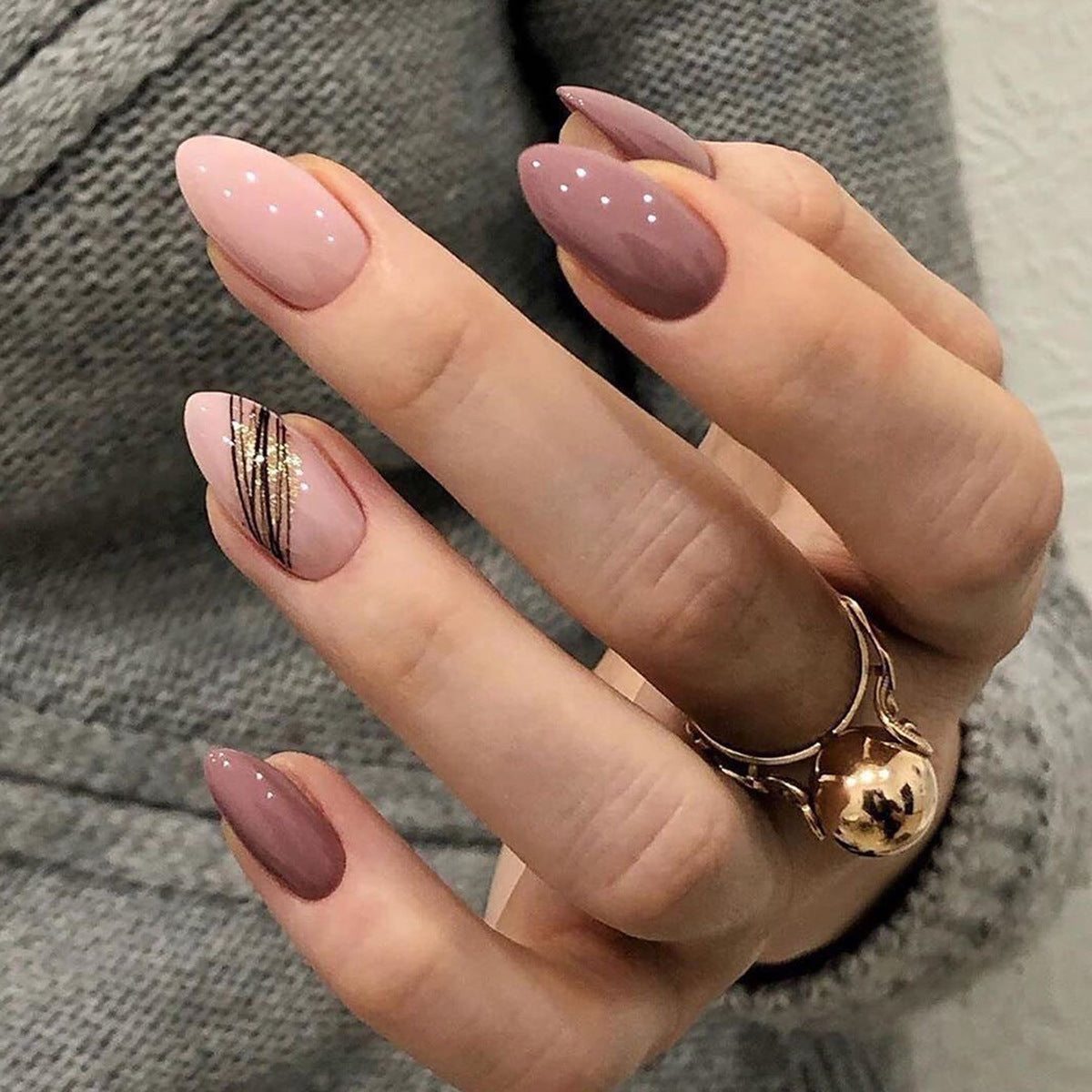 Pink Glitter French