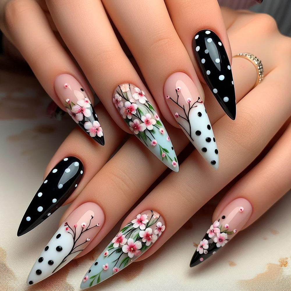 Black White Cherry Blossom