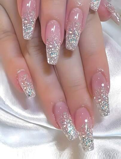 Silver Glitter Ombre