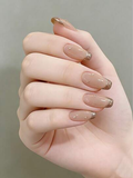 Luxury Gold Glitter French Tip