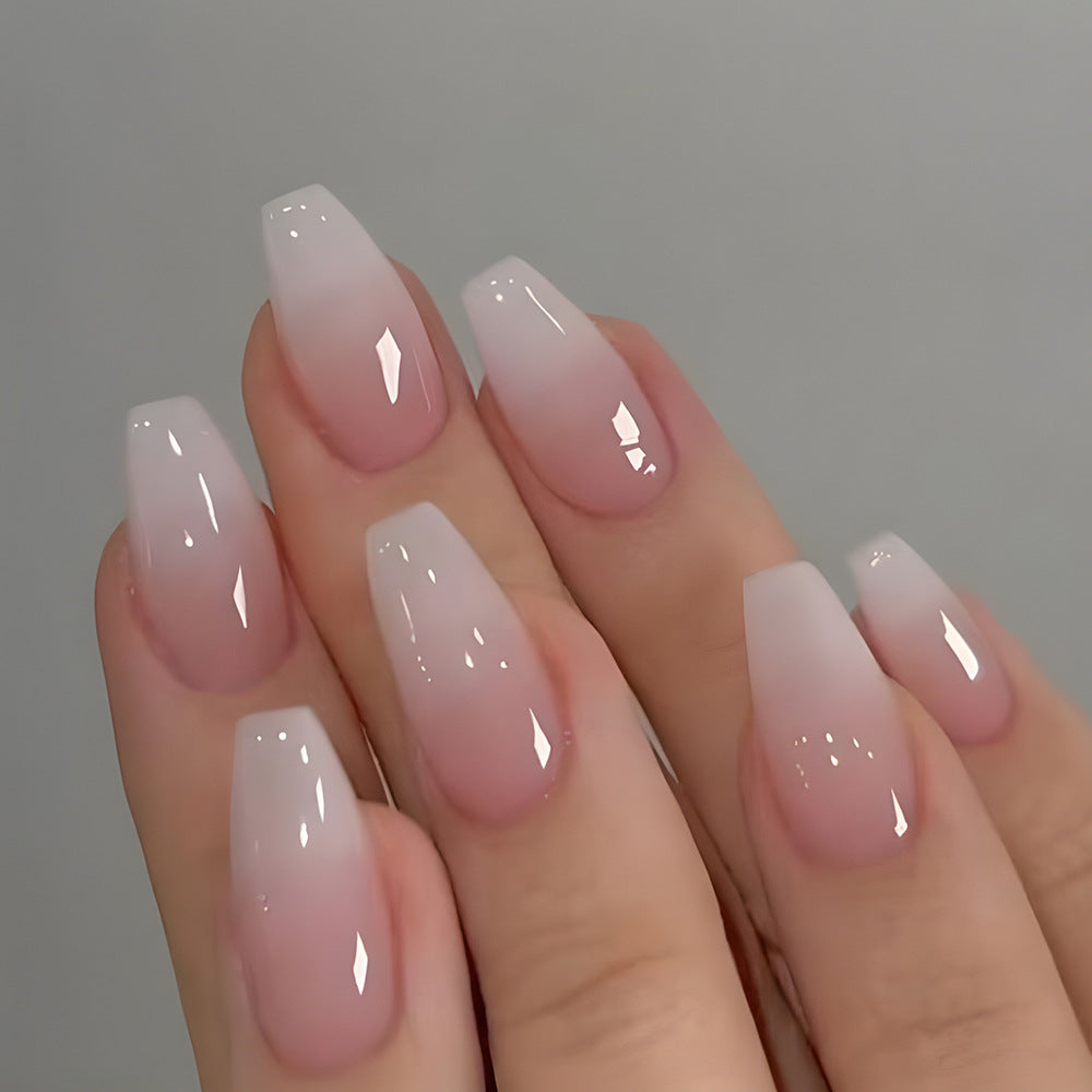 Glossy Milky White Ombre