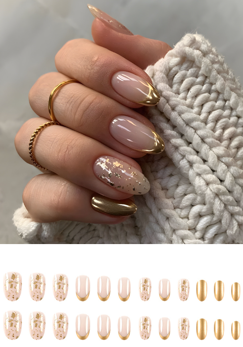 Gold Chrome French Tip