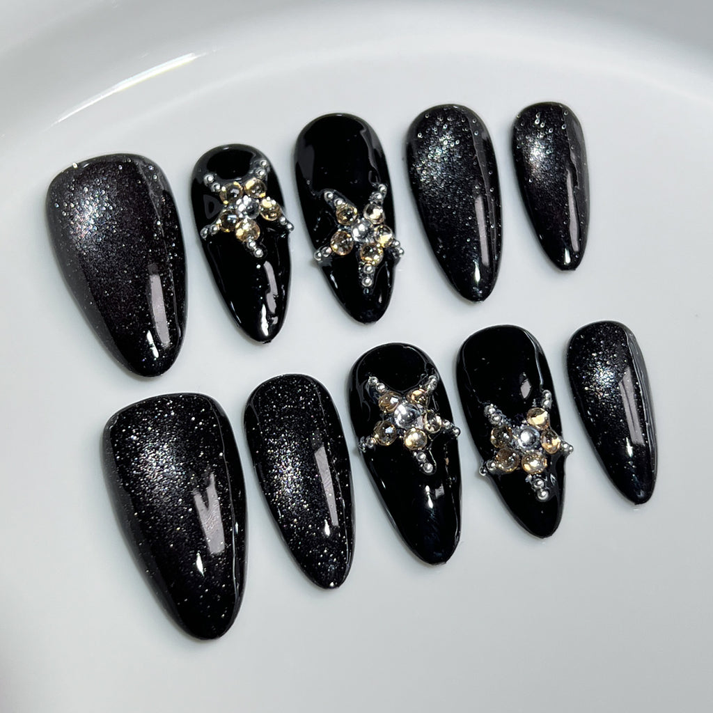 Black Glitter Star
