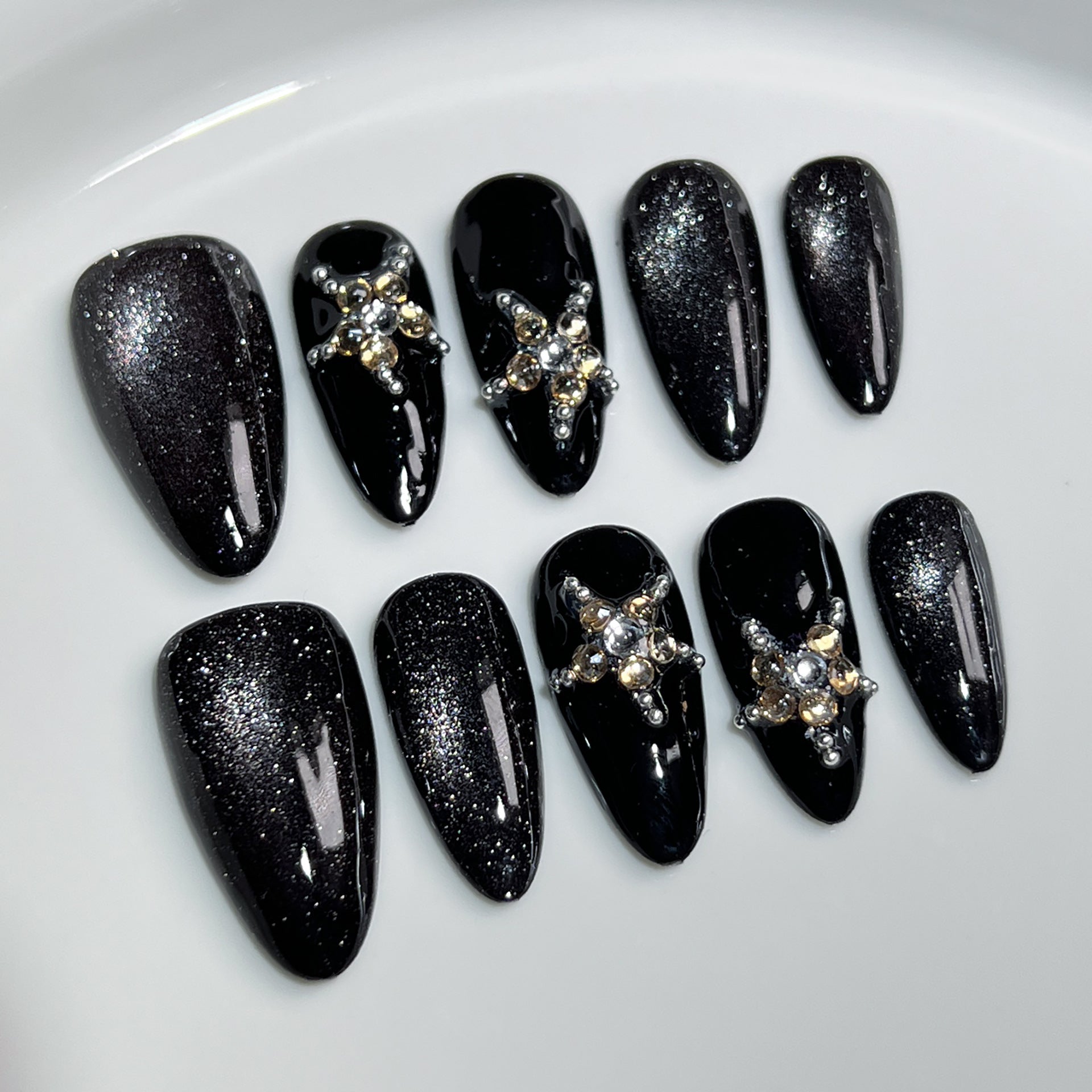 Black Glitter Star