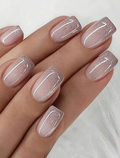 Silver Glitter French Tip