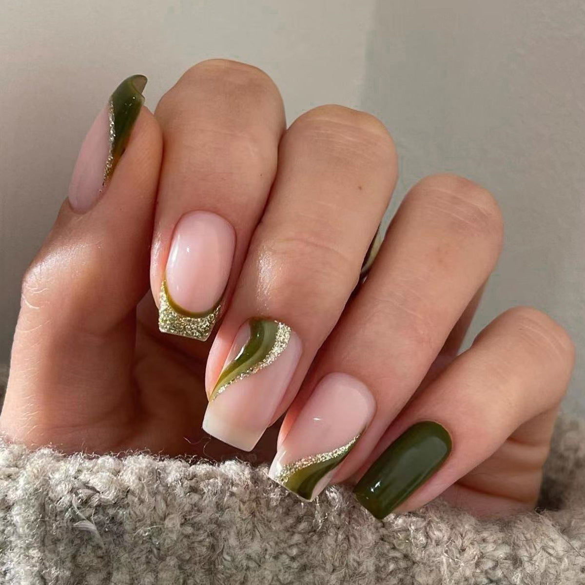 Olive Green French Tip