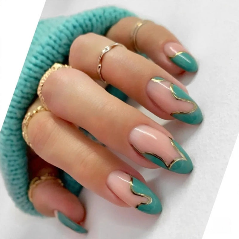 Teal French Tip