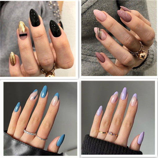 Glossy Almond Nails