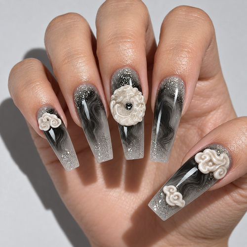 Black_White_3D_Gothic_Chinese_Dragon_Cloud_Motifs