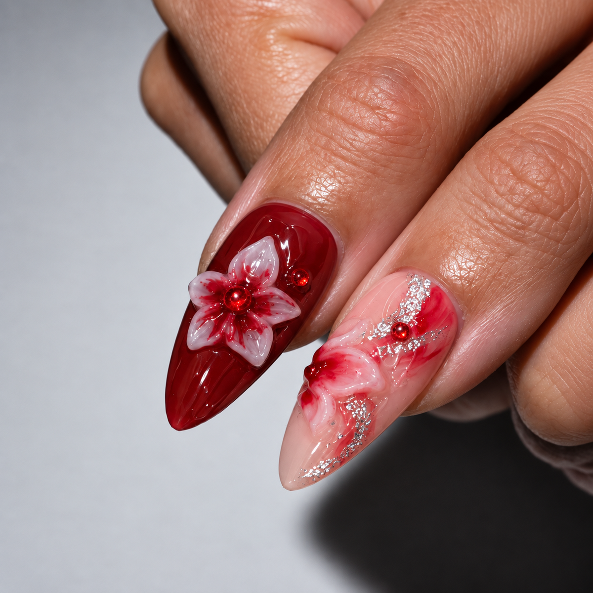 Red 3D Floral