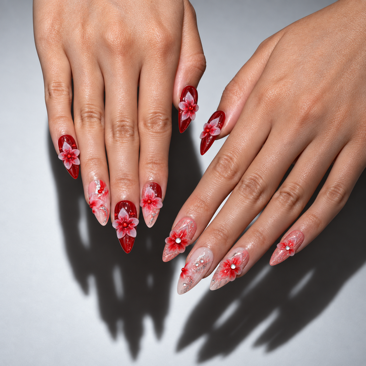 Red 3D Floral