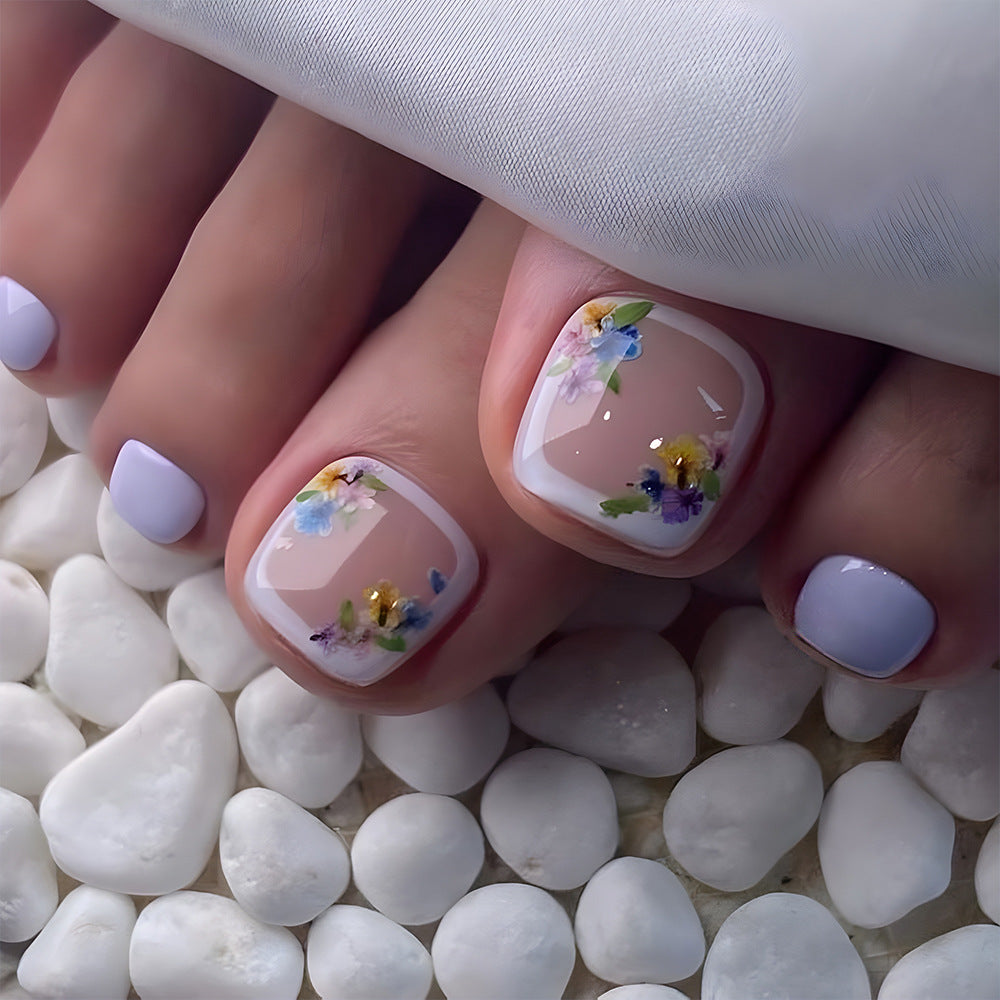 Lavender Floral French Toe 