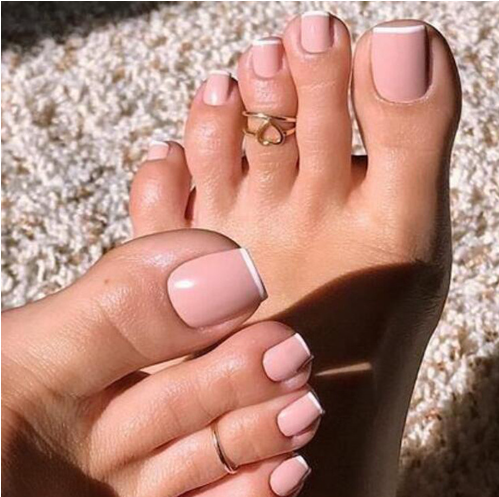 Classic French Tip Pedicure
